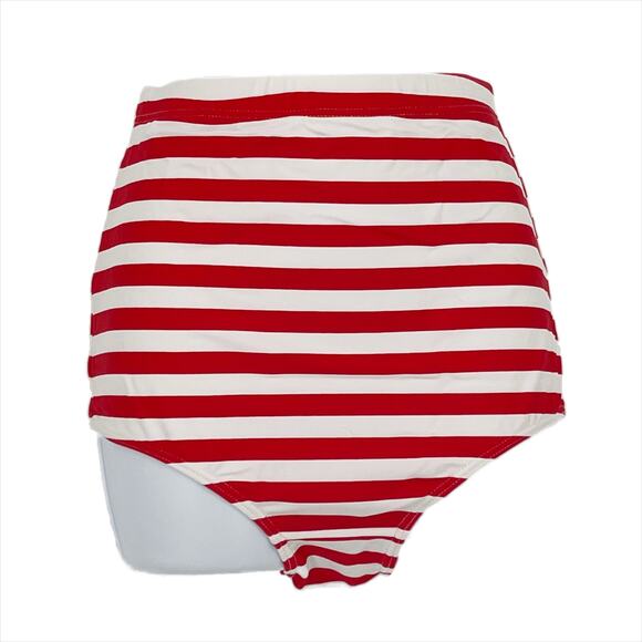 Bikini Bottom Striped Swimsuit Bottom in Red/White Size XL - Picture 1 of 5